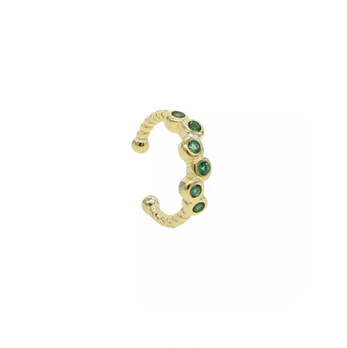 Mini Pendiente Falso-piercing en verde