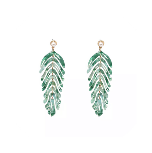 Pendientes Hoja Verde