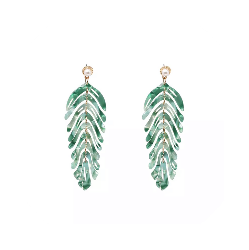 Pendientes Hoja Verde