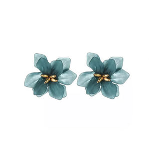 Pendientes Flores Verde Agua