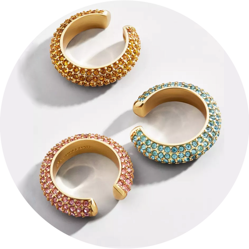 Pendientes Falso-Piercing tricolor Gruesos