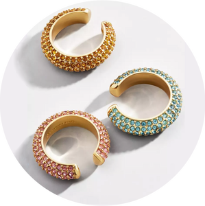 Pendientes Falso-Piercing tricolor Gruesos