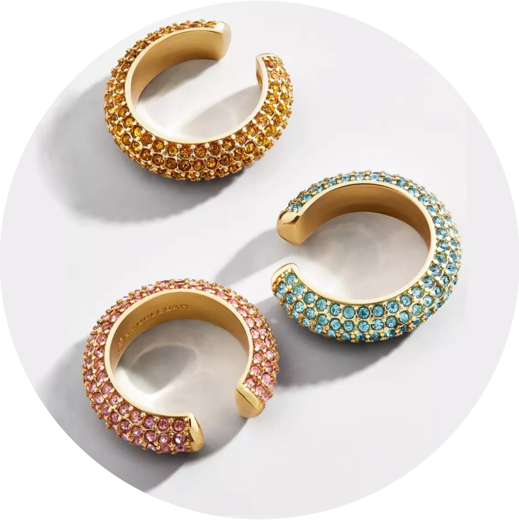 Pendientes Falso-Piercing tricolor Gruesos