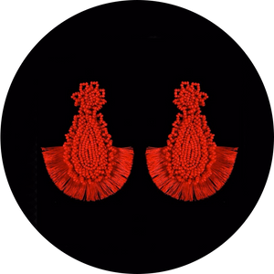 Pendientes Teka Largos Rojos