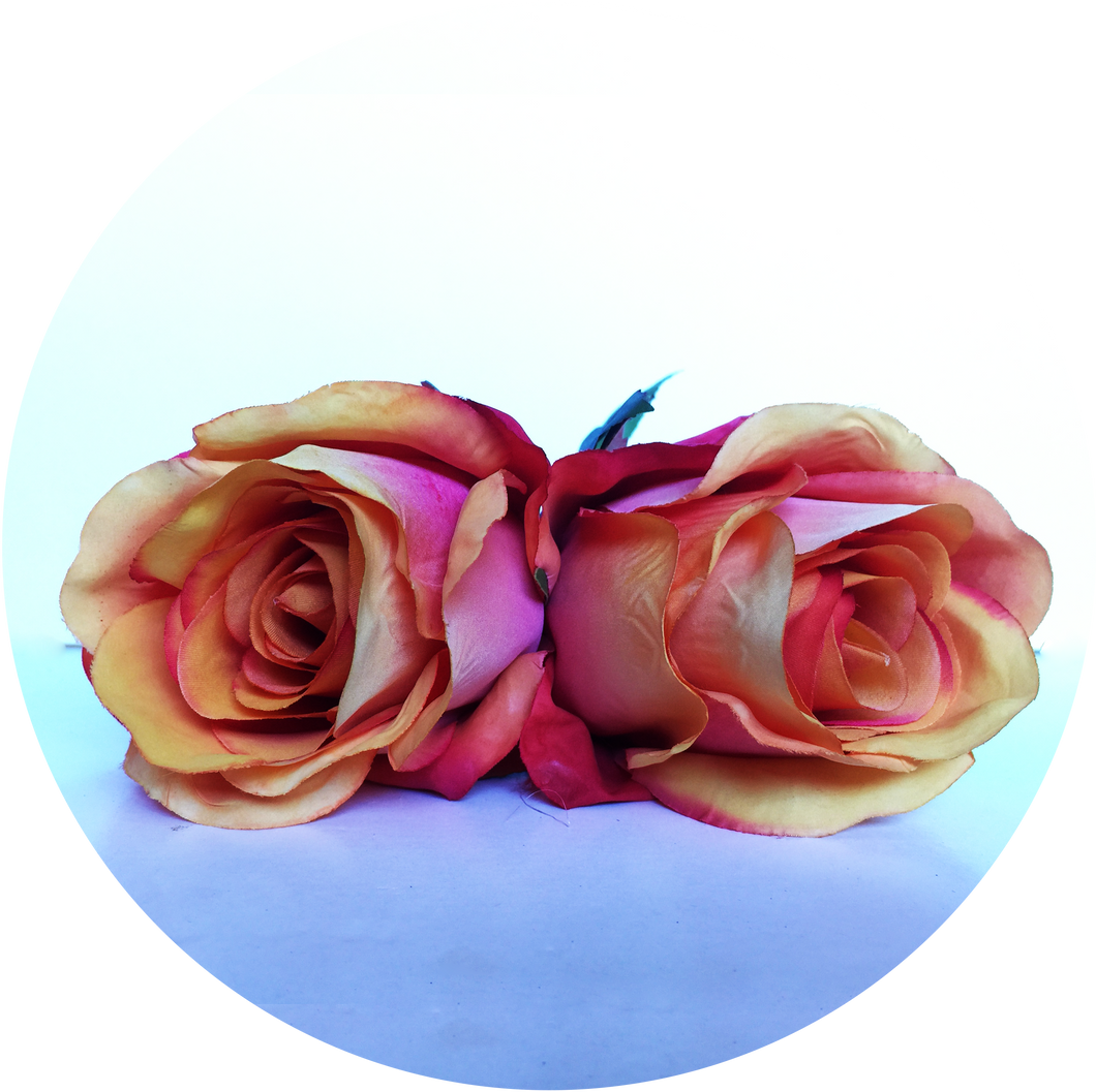 Ramillete de rosas naranja degradado.