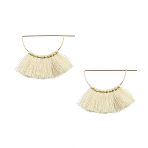 Pendientes flecos Simple Blancos