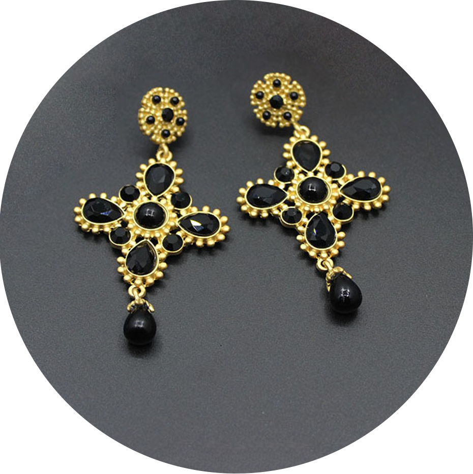 Pendientes Cruces Negras