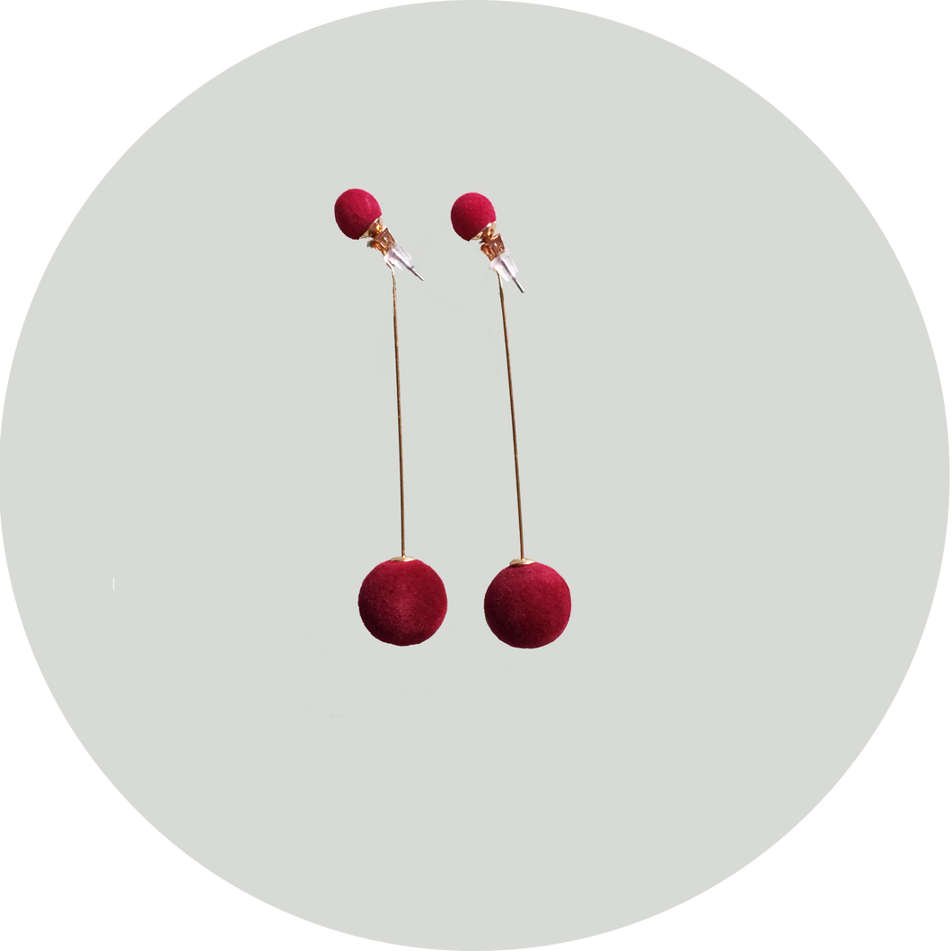 Pendientes Bombón Burdeos