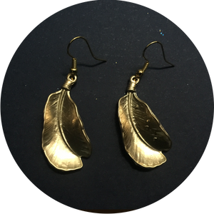 Pendientes Pluma Dorada