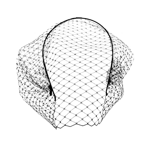 Diadema con velo negro