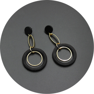 Pendientes Aros Madera Negros