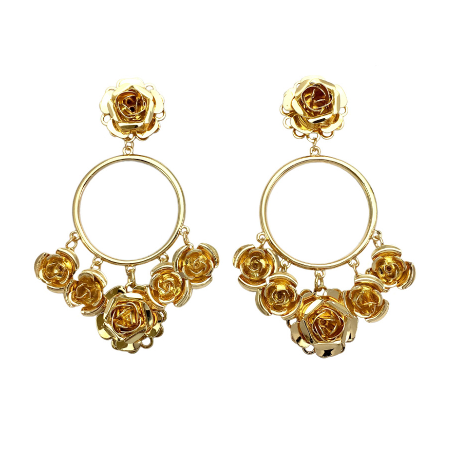 Pendientes Rosas Doradas