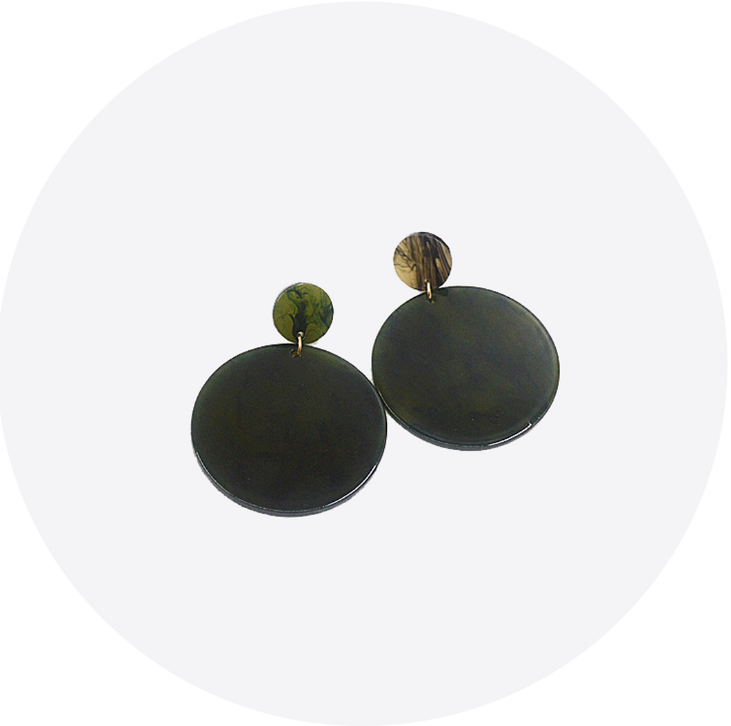 Pendientes Esferas Carey verde