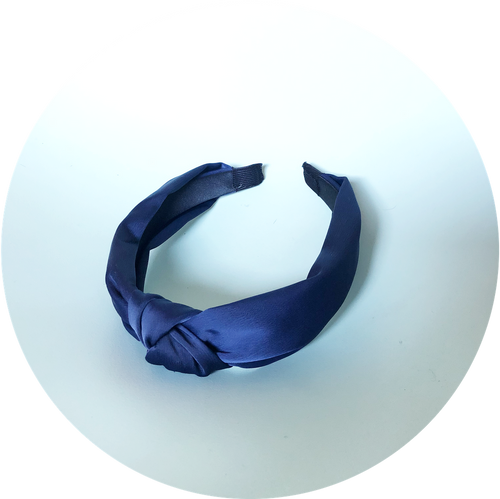 Diadema seda azul marino