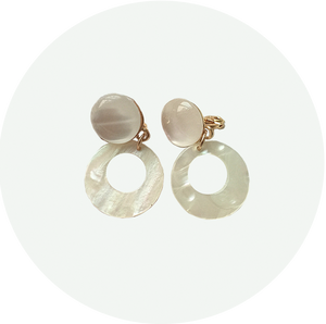 Pendientes Aros Carey Blancos
