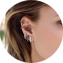 Load image into Gallery viewer, Mini Pendientes Aro Serpiente