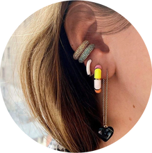 Load image into Gallery viewer, Pendientes Falso-Piercing tricolor Gruesos