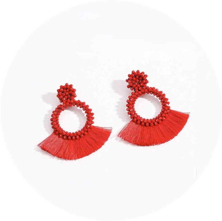 Pendientes Nela Flecos Rojos
