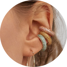 Load image into Gallery viewer, Pendientes Falso-Piercing tricolor Gruesos