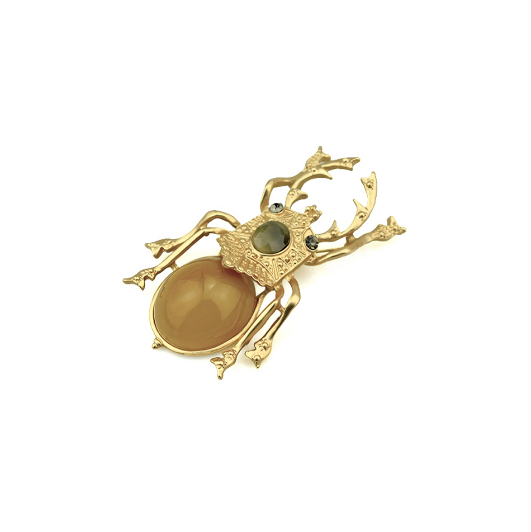 Broche Escarabajo Ramses Amarillo
