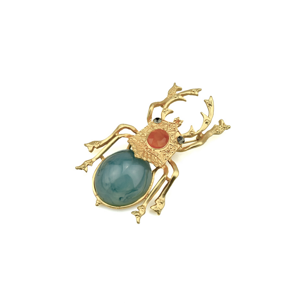 Broche Escarabajo Ramses Azul