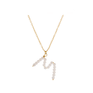 Collar Inicial Perlas "M"