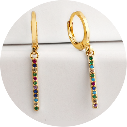 Mini Pendientes Largos Colores