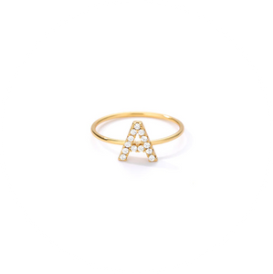 Anillo Letra "A" Circonitas