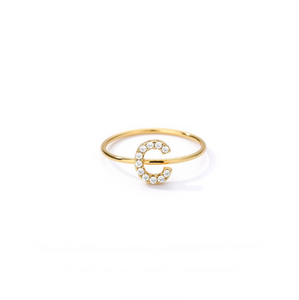 Anillo Letra "C" Circonitas