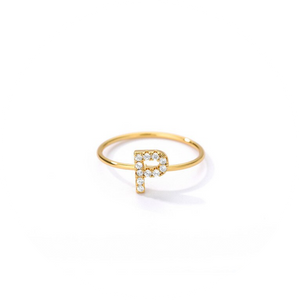 Anillo Letra "P" Circonitas