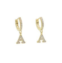 Load image into Gallery viewer, Mini Pendientes Arete Inicial &quot;A&quot;