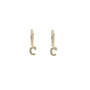 Mini Pendientes Arete Inicial "C"