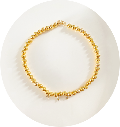 8MM Collar GoldBall 6-8 Iniciales