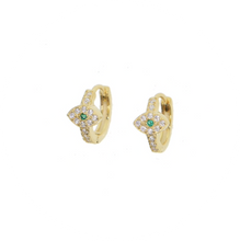 Load image into Gallery viewer, Mini Pendientes Arete Ojo Turco Cristales