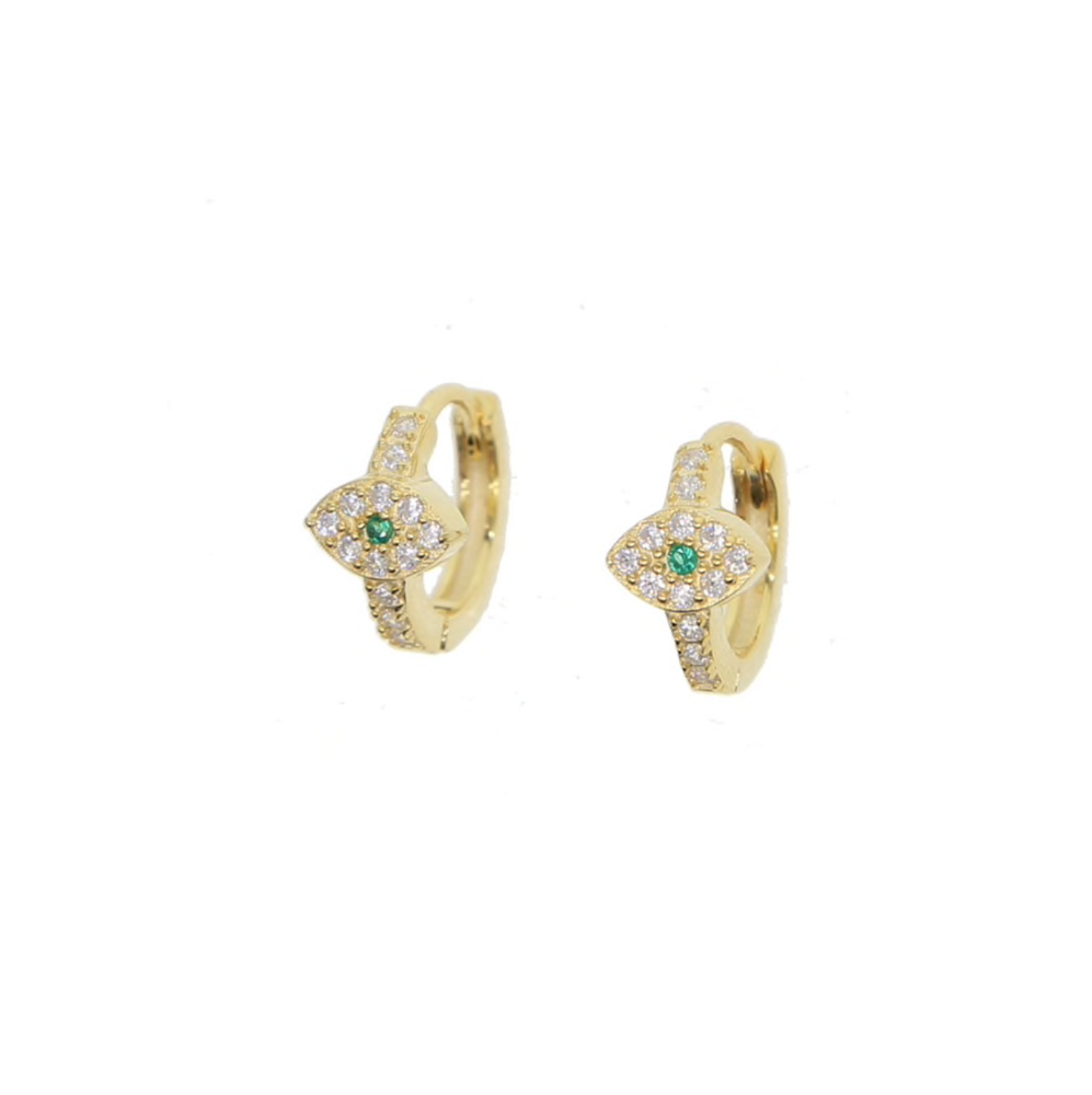 Mini Pendientes Arete Ojo Turco Cristales