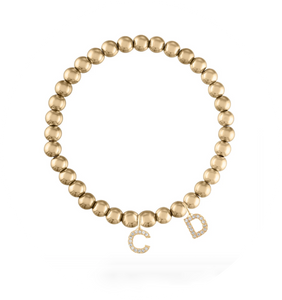 8MM Pulsera GoldBall 1-2 Iniciales