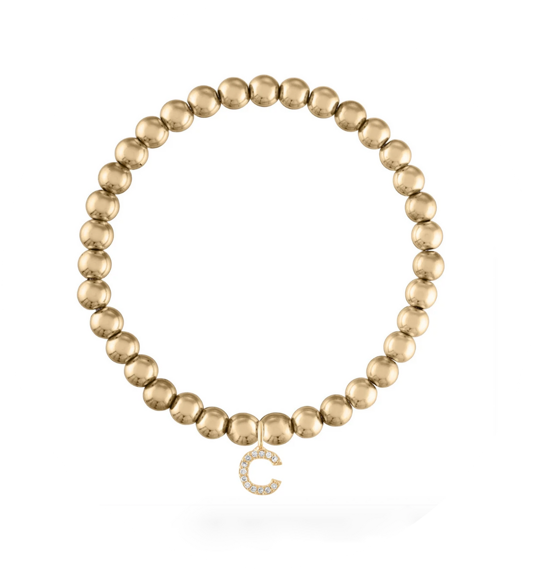 8MM Pulsera GoldBall 1-2 Iniciales