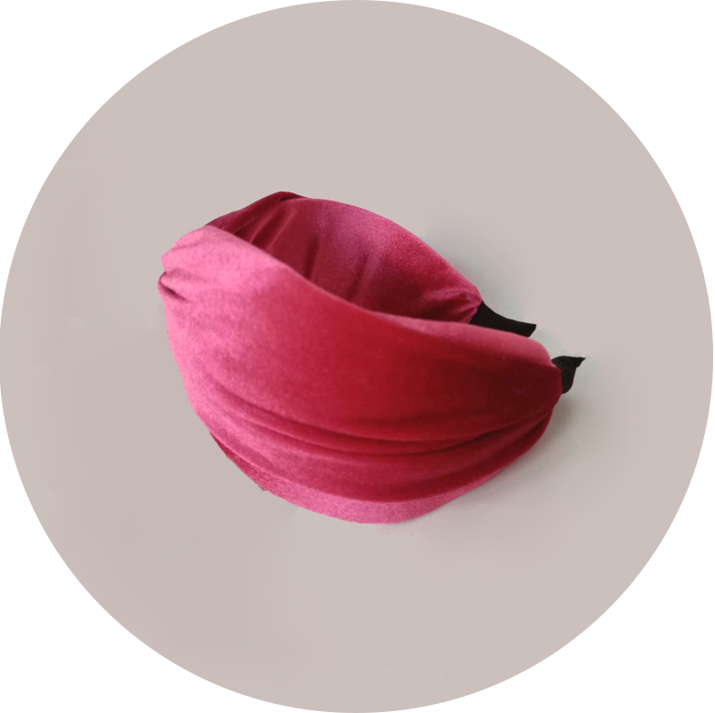 Turbante rosa terciopelo