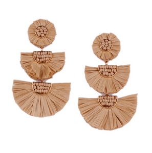 Pendientes Yuka Largos Beige