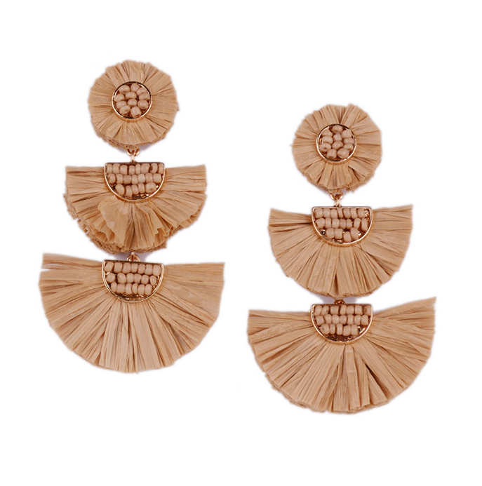 Pendientes Yuka Largos Beige